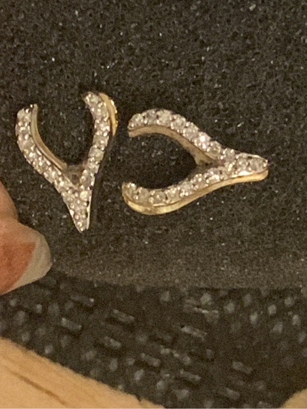 Zales 10k gold diamond V-Shape Stud Earrings